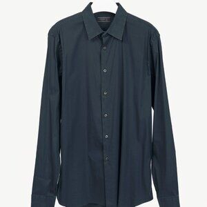 Prada Navy Cotton-Poplin Buttoned Shirt